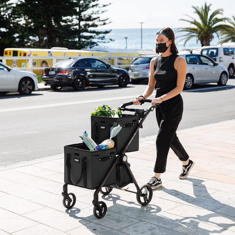 VOOMcart Personal Collapsible Grocery Cart with Wheels and Removable Baskets - Image 4
